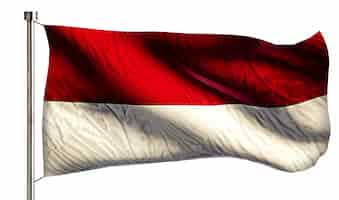 Free photo indonesia monaco national flag isolated 3d white background