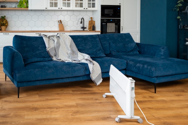 indoors decoration with heater and blanket