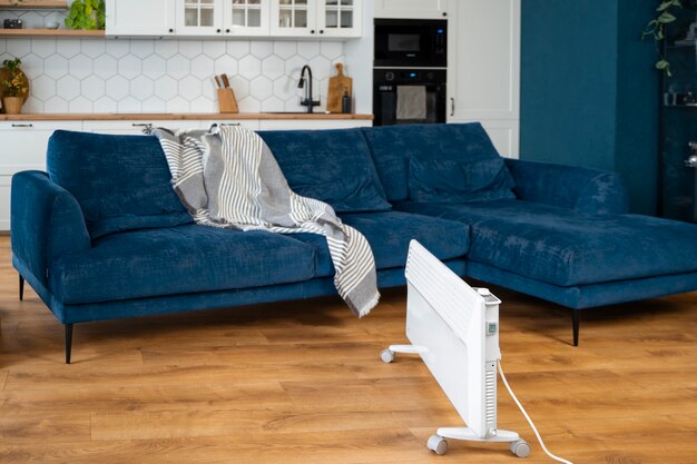 Indoors decoration with heater and blanket