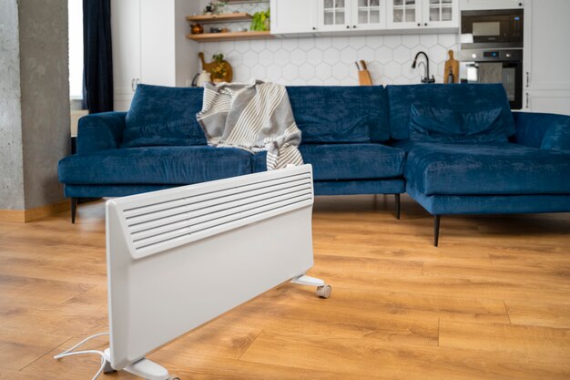 indoors decoration with heater and warm blanket