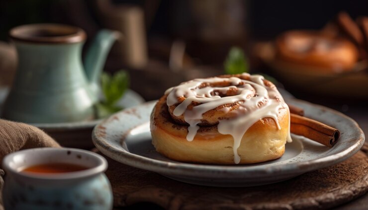 Free Photo indulgent homemade dessert on rustic wood plate generated by ai