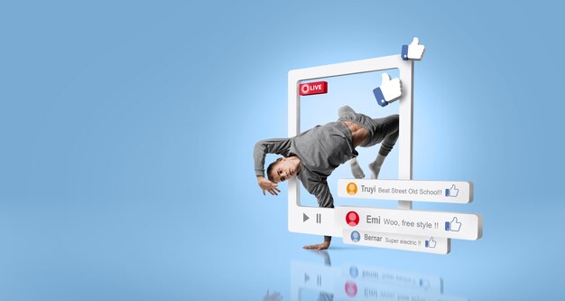 influencer dancing and posting on social media