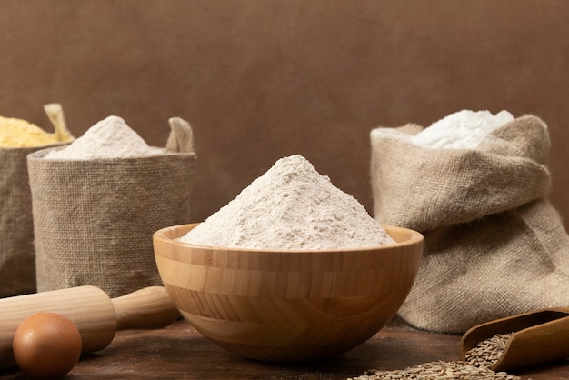 Ingredient bags full of flour