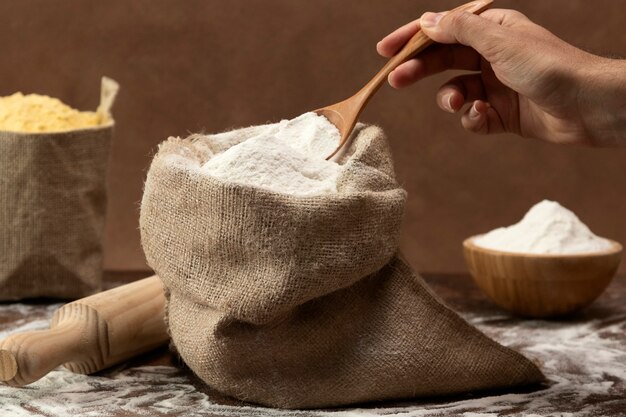 ingredient bags full of flour
