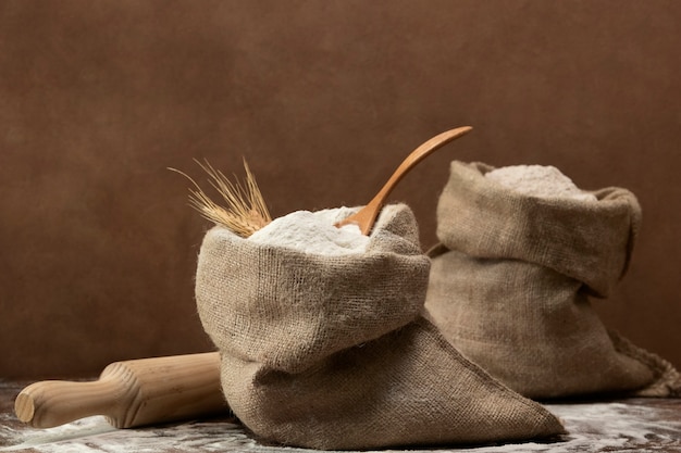 Ingredient bags full of flour