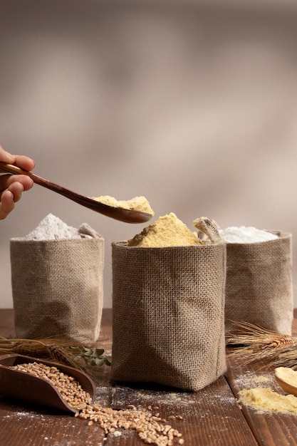 ingredient bags full of flour