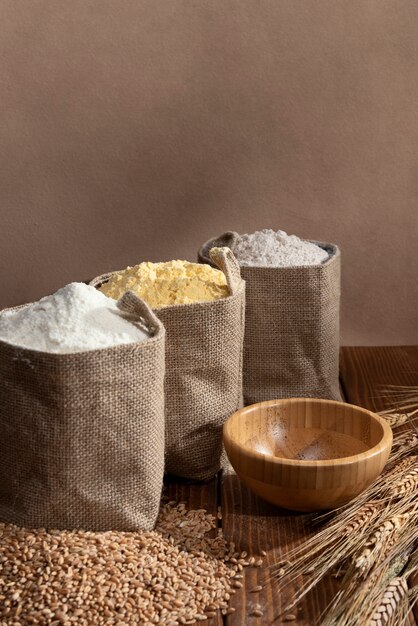 ingredient bags full of flour