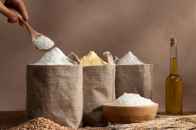 ingredient bags full of flour