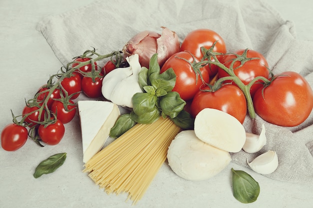 Ingredients for cooking pasta