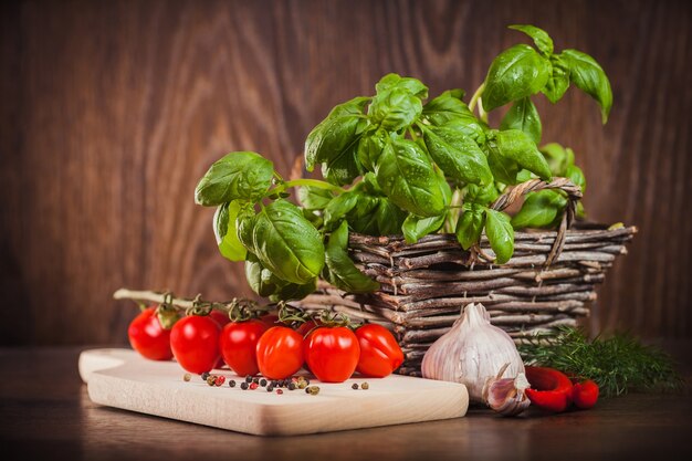 Ingredients for making spaghetti sauce