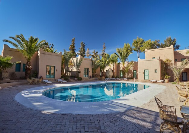 The inner courtyard with a swimming pool