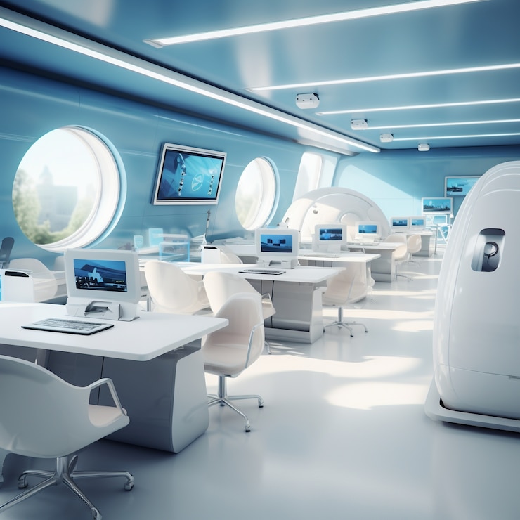 Free Photo innovative and futuristic classroom for students