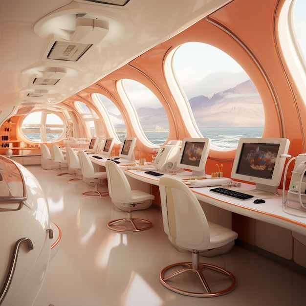 Free photo innovative and futuristic classroom for students