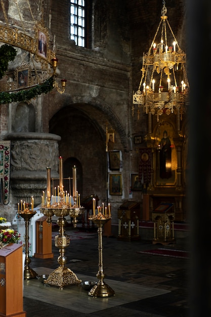 Free photo inside view of church