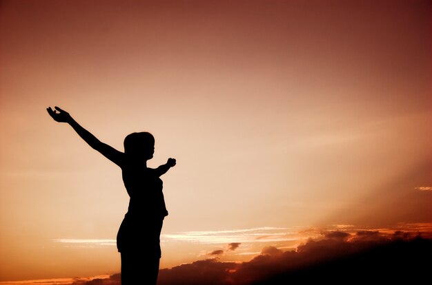 Inspirational woman silhouette 