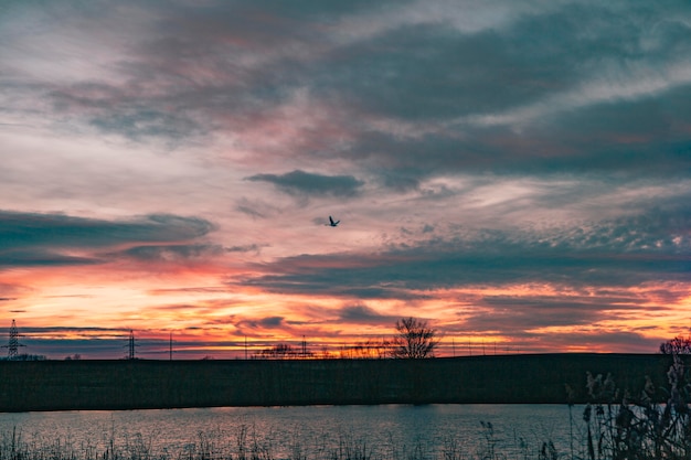 Inspiring view of sunrise light