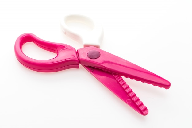 instrument plastic metallic zigzag scissors