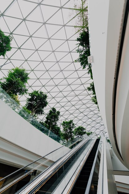 Interior of a airport with stairs