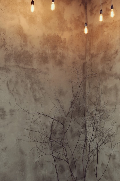 Free photo interior of an apartment with dry branches