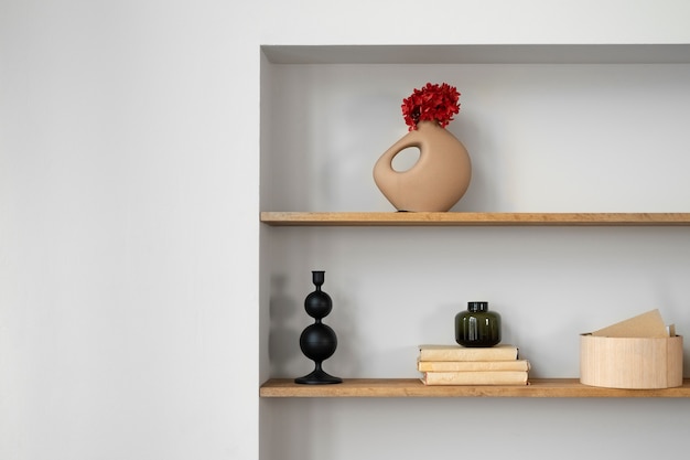 Free Photo interior arrangement with dried flowers