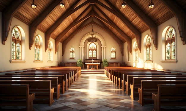 Free photo interior chapel architecture background