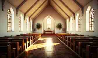 Free photo interior church architecture background