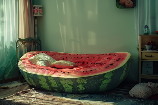 Foto gratuita decorazione d'interno e mobili ispirati a frutta e verdura