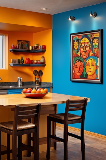 Interior decoration inspired by mexican folklore