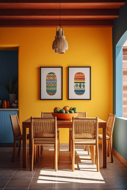 Interior decoration inspired by mexican folklore