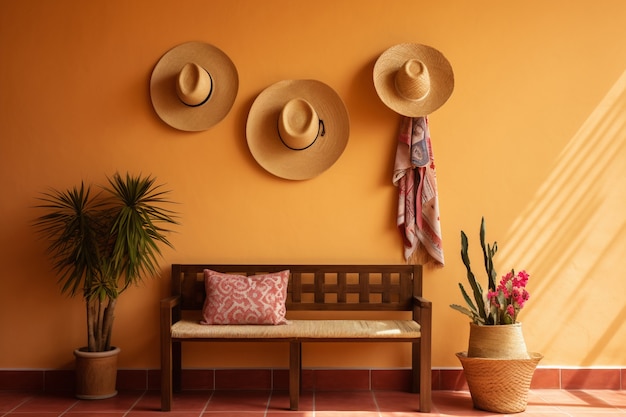 Free photo interior decoration inspired by mexican folklore