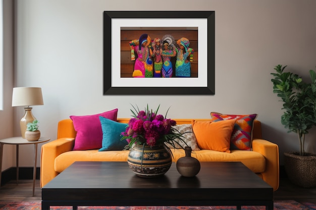 Free photo interior decoration inspired by mexican folklore