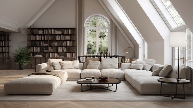 Free Photo interior design in neoclassical style with furnishings and decor