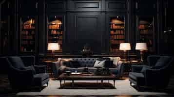 Free photo interior design in neoclassical style with furnishings and decor