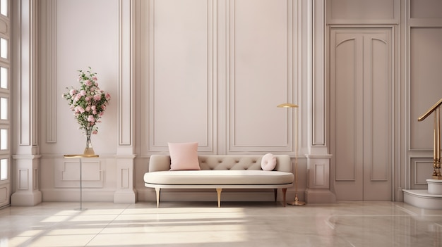 Free photo interior design in neoclassical style with furnishings and decor