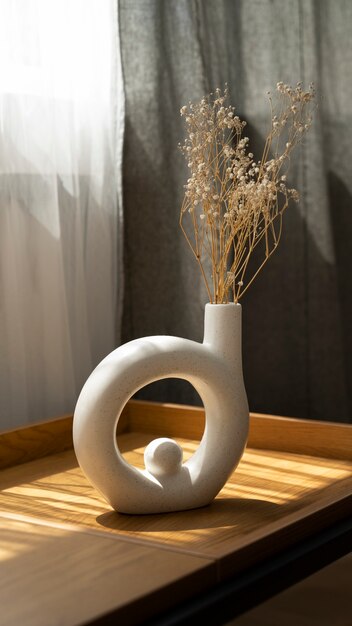 Дизайн интерьера с вазой для растений