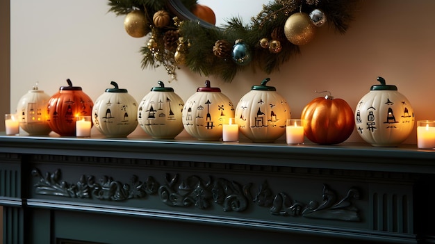 Free photo interior halloween decoration