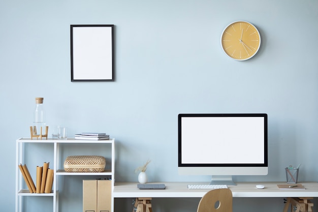 Interior home decor with photo frames