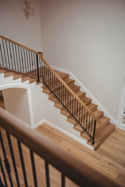 Interior of home with wooden floor and staircase