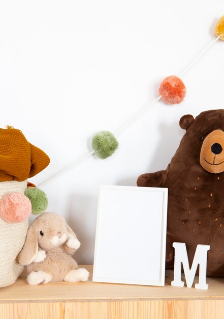 Interior of kids room decoration with toys