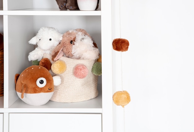 Interior of kids room decoration with toys