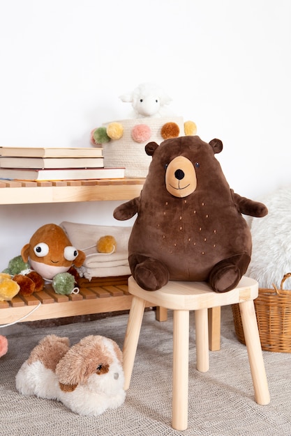 Interior of kids room decoration with toys