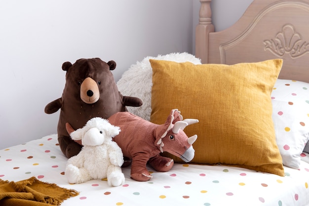 Interior of kids room decoration with toys