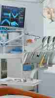 Free photo interior of modern dental office in hospital with dentistry orthodontic furniture