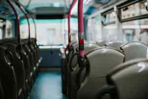 Free photo interior of a public bus transport