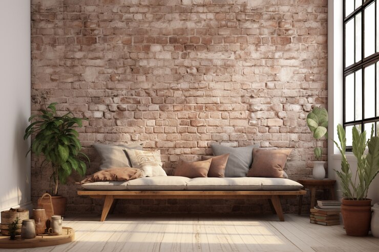 Free Photo interior space decorated in boho style