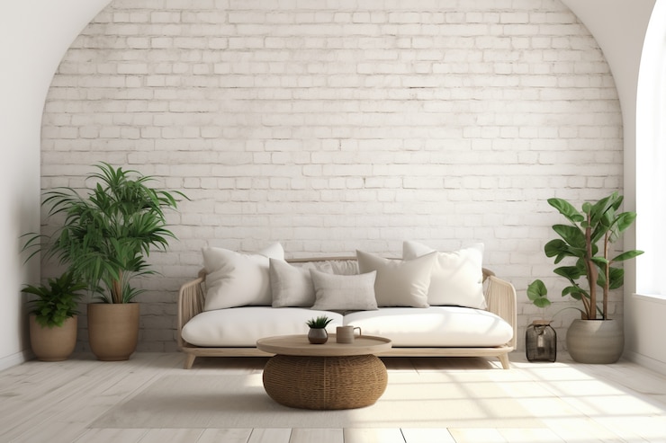 Free Photo interior space decorated in boho style