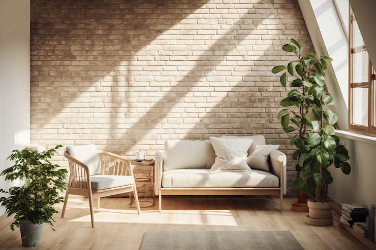Free Photo interior space decorated in boho style