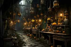 Free photo interior steampunk environment