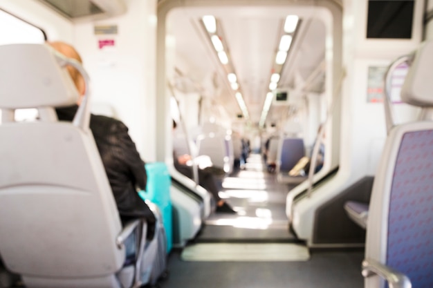 Interior view of a modern train