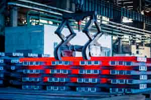 Free photo interior view of a steel factory